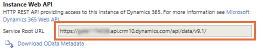 Customer Service app install - OData URL.