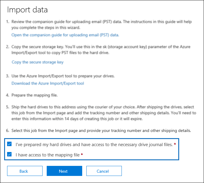 Select the two check boxes in step 6.