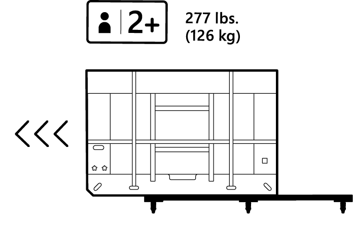 Remove inner packaging frame from pallet.