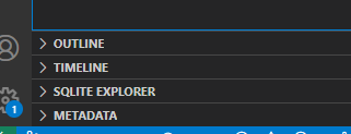 Screenshot that shows the SQLite Explorer folder in the Explorer pane.