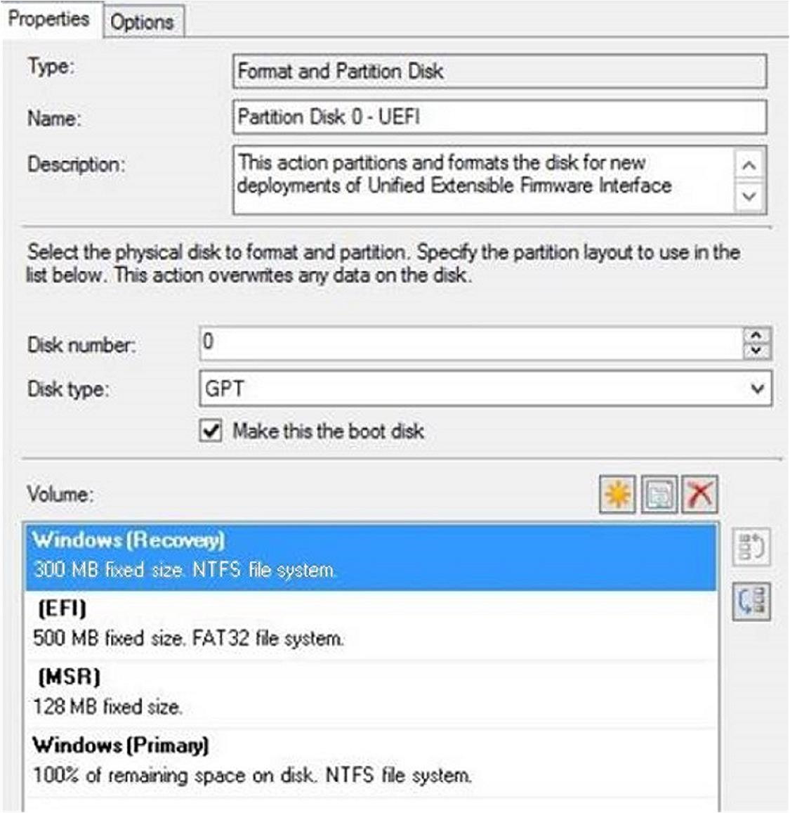 Screenshot of Windows image configuration in Microsoft Configuration Manager.