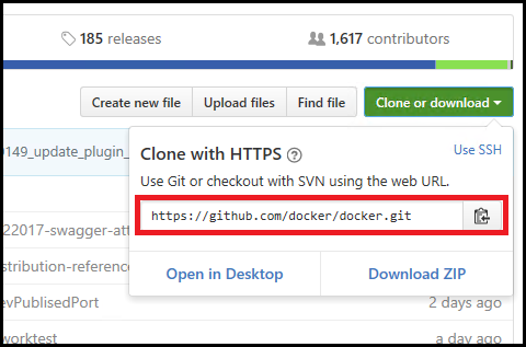 GitHub clone button