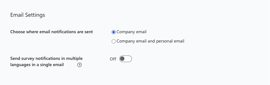 Screenshot of the Email Settings section in Communications setup.