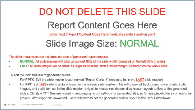 Screenshot of a report content placeholder slide.