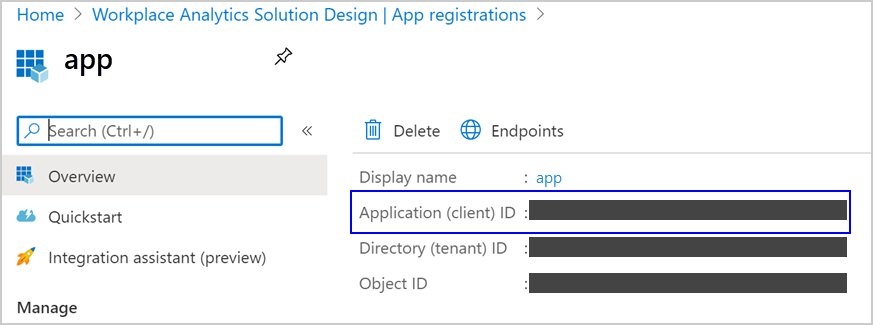 Azure application ID.