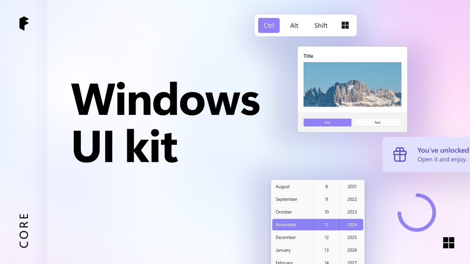 A cover image of the Windows UI Kit Figma library