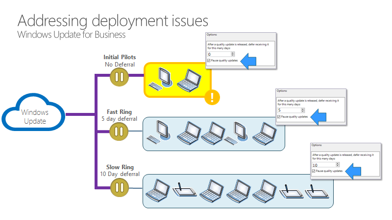 illustration of rings with pause quality update check box selected.