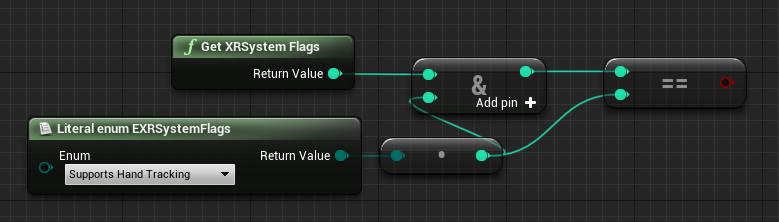 Blueprint of the Supports Hand Tracking property