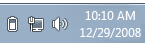 Screenshot that shows a notification area and icons for system status.