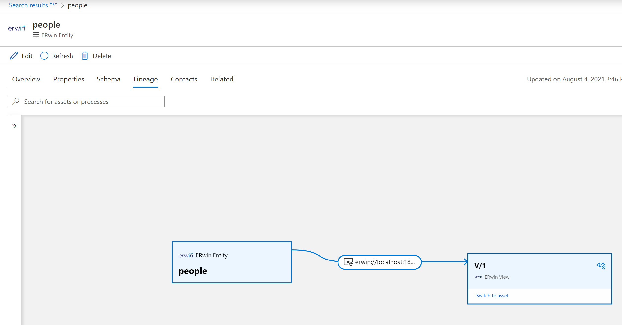 erwin lineage view