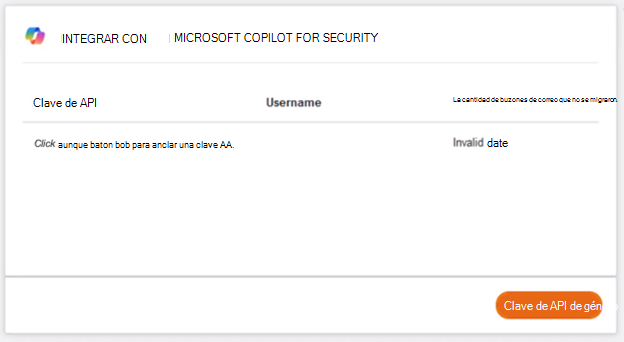 Imagen de la configuración de una nueva integración con copilot