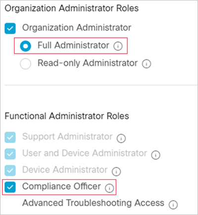 Roles webex de requisitos previos.