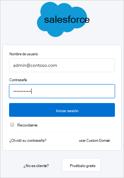 Inicio de sesión de Salesforce.