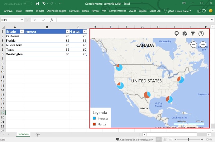 Complemento de contenido en Excel