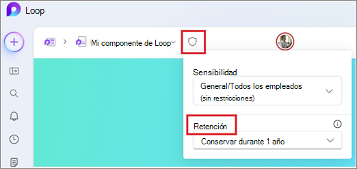 Menú Aplicar etiqueta que se muestra en la aplicación Loop.