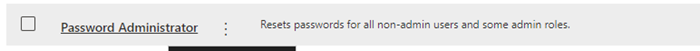 Captura de pantalla que muestra la ubicación de la selección de roles de administrador de contraseñas.