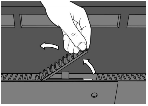 Captura de pantalla que muestra cómo levantar la puerta del compartimiento.