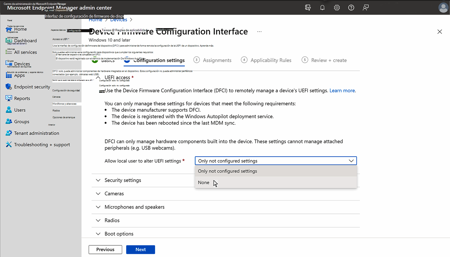 Bloquear el acceso del usuario para cambiar la configuración de UEFI