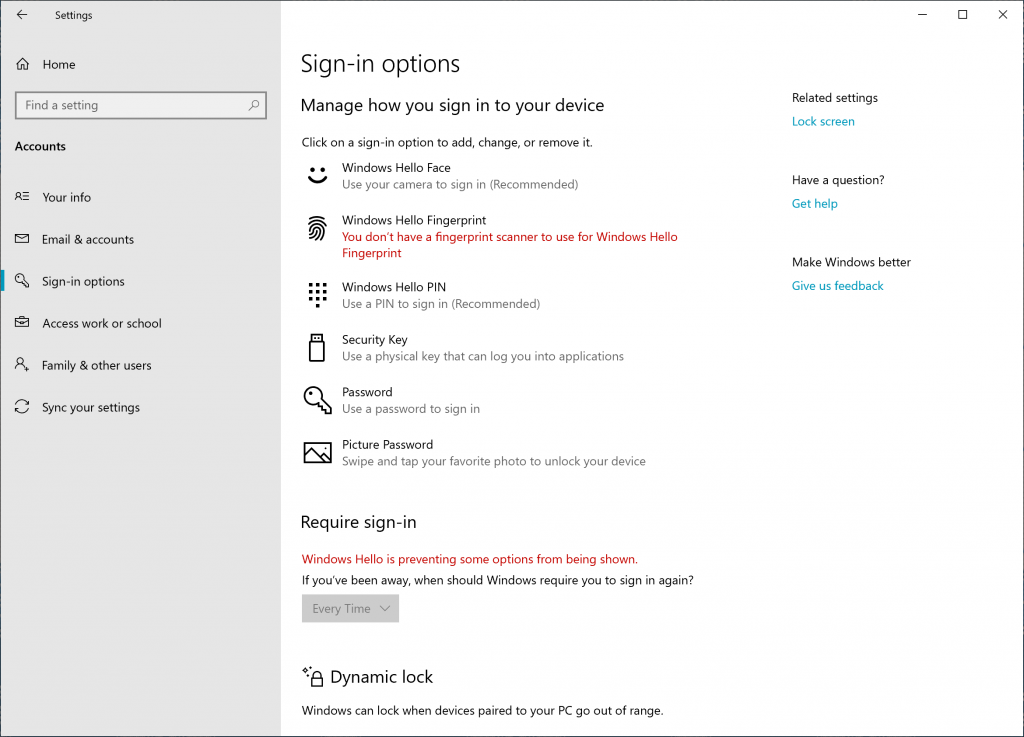 Configure una clave de seguridad desde Configuración.