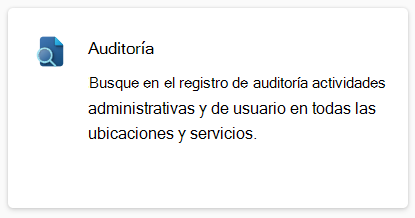 Captura de pantalla de la tarjeta auditar la solución en el portal de Microsoft Purview.