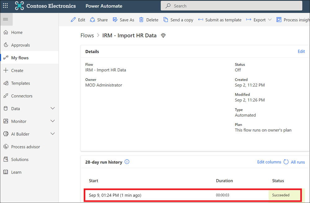 Prueba de flujo de Power Automate.