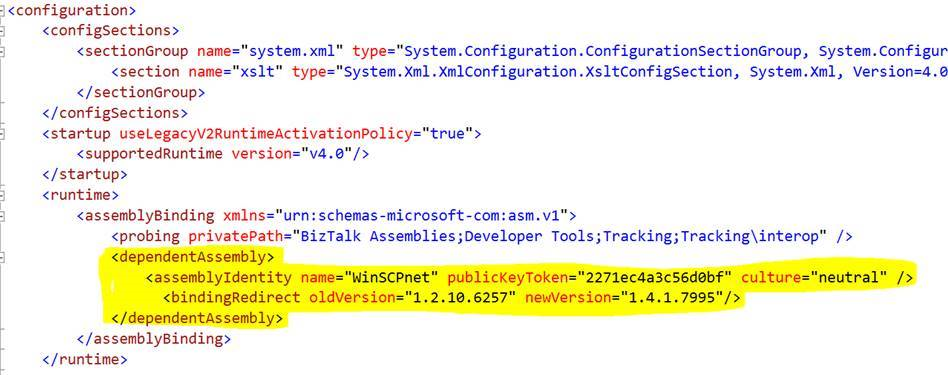 Assembly redirect in the configuration file.