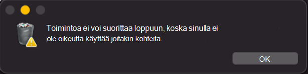 Näyttökuva toiminnosta estetty viesti.