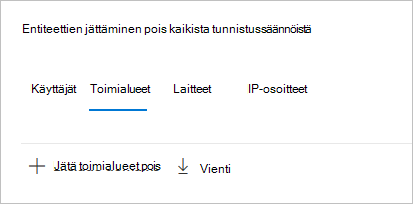 Jätä toimialueet pois.