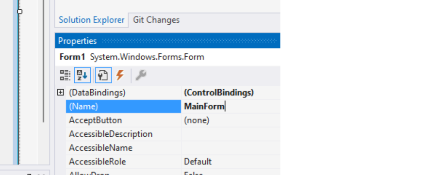 Rename Form1 to MainForm