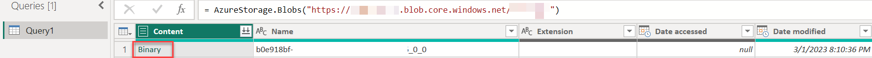 A screenshot that shows how to transform the binary data in Power BI.