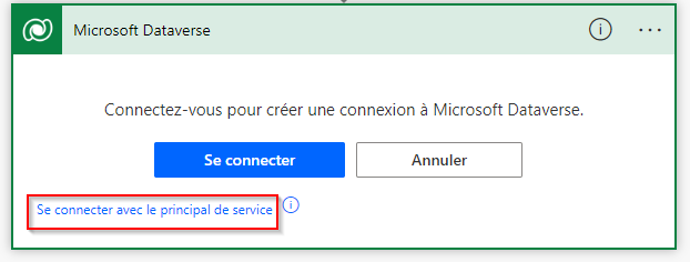 Se connecter au principal de service