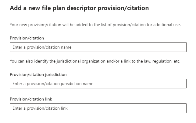 Créer un descripteur de plan de fichier pour l’approvisionnement/citation.