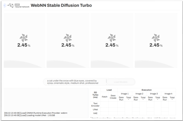 Capture d’écran d’un exemple d’application web de diffusion stable.