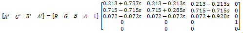 formule pour calculer une matrice de saturation.