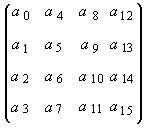 ! [Diagramme montrant la matrice 4x4 vers laquelle pointe le paramètre m.]