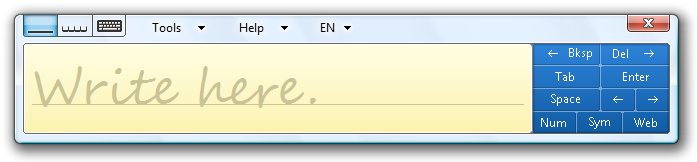 capture d’écran du pavé d’écriture de tablette Windows 