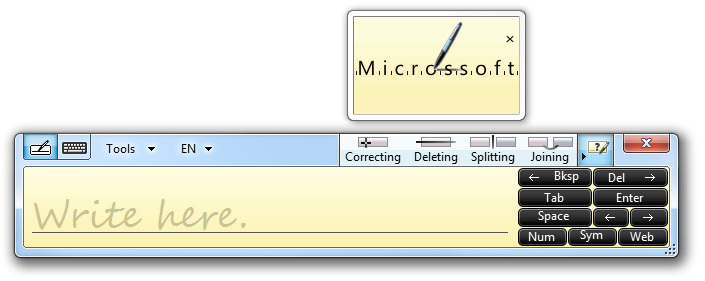 capture d’écran du stylet corrigeant l’erreur d’orthographe 