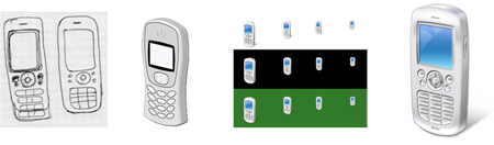 illustration du développement de croquis de téléphones cellulaires 