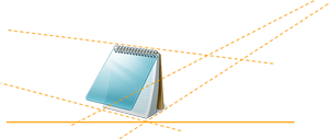 image du bloc-notes avec des lignes montrant une perspective