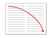 figure de flèche rouge dans le modèle de lecture diagonale 