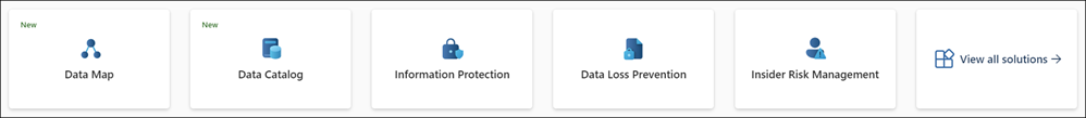 Cartes de solution du portail Microsoft Purview.
