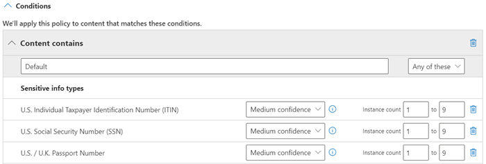 Options pour la précision de la correspondance et le nombre de instance.