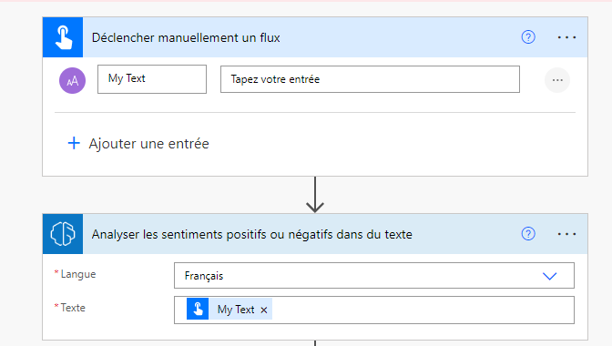 Écran Déclencher manuellement un flux.