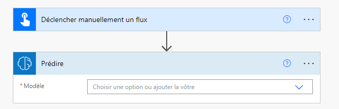 Capture d’écran de l’action Prédire.