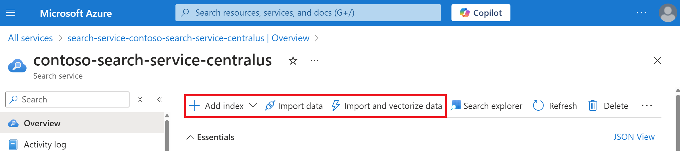 Capture d’écran des options permettant d’ajouter un index.