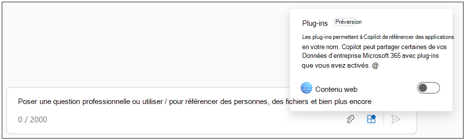 Paramètre de contenu web de l’utilisateur final.