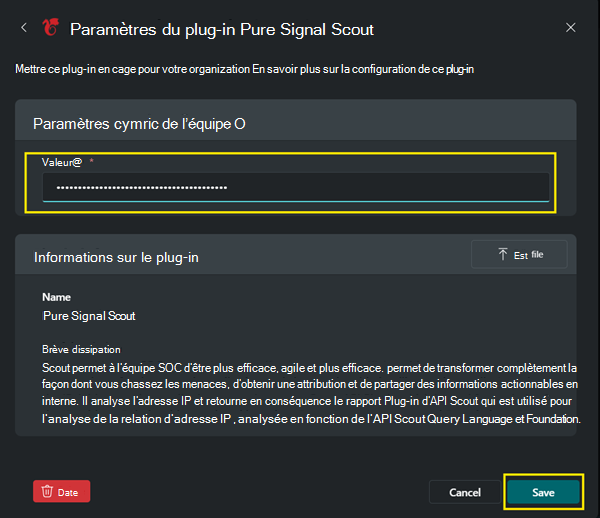 Image des paramètres du plug-in Pure Signal Scout.