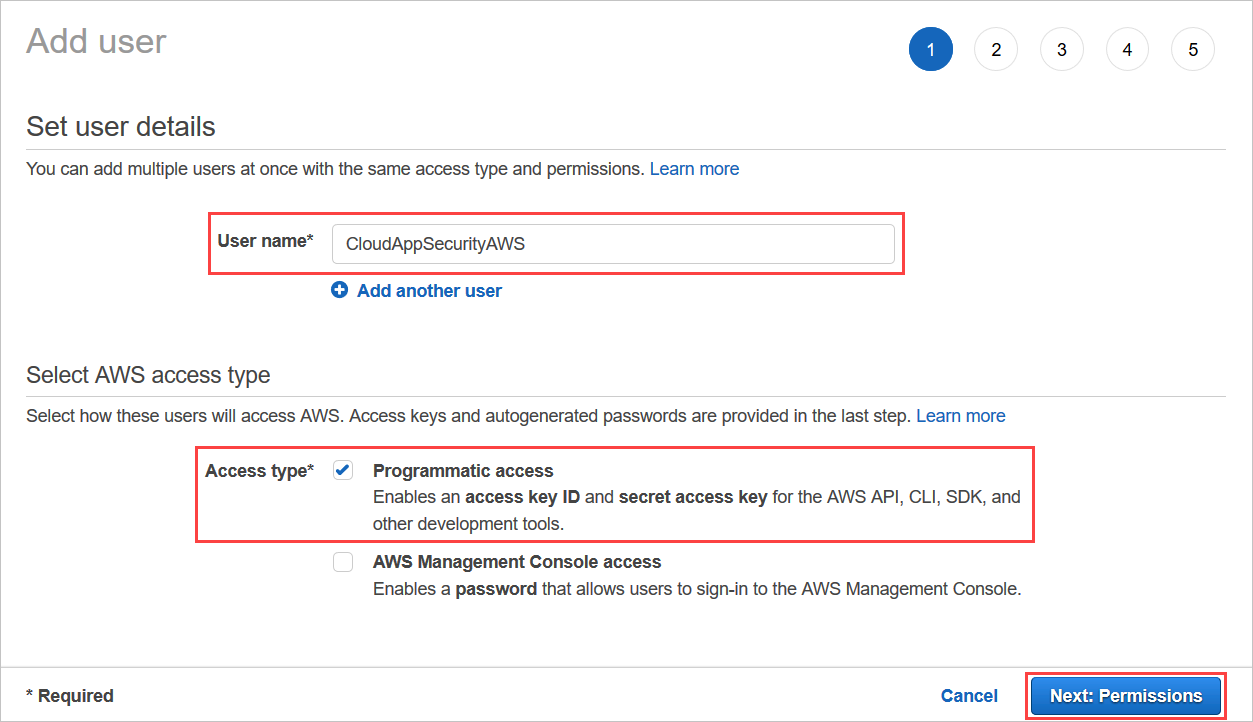 Créer un utilisateur dans AWS.