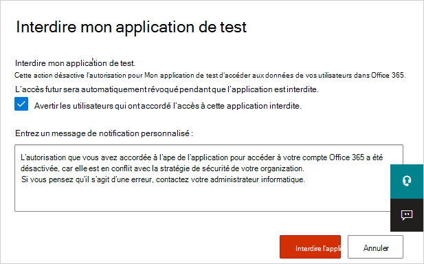 application d’interdiction.