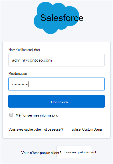 Connexion à Salesforce.